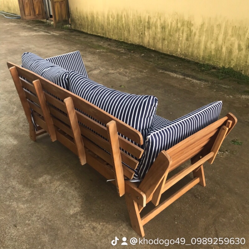 Ghế sofa giường/ sofabed size lớn, ghế loveseat, gỗ tràm tự nhiên xuất Âu