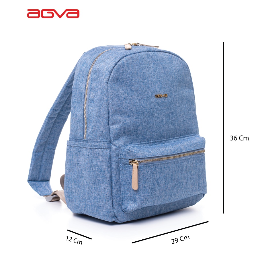 Balo nữ AGVA Stella 13.3" LTB351DENIMBLUE (Xanh dương) Kích thước: 29 x 14 x 36 cm Bảo hành 02 năm chính hãng