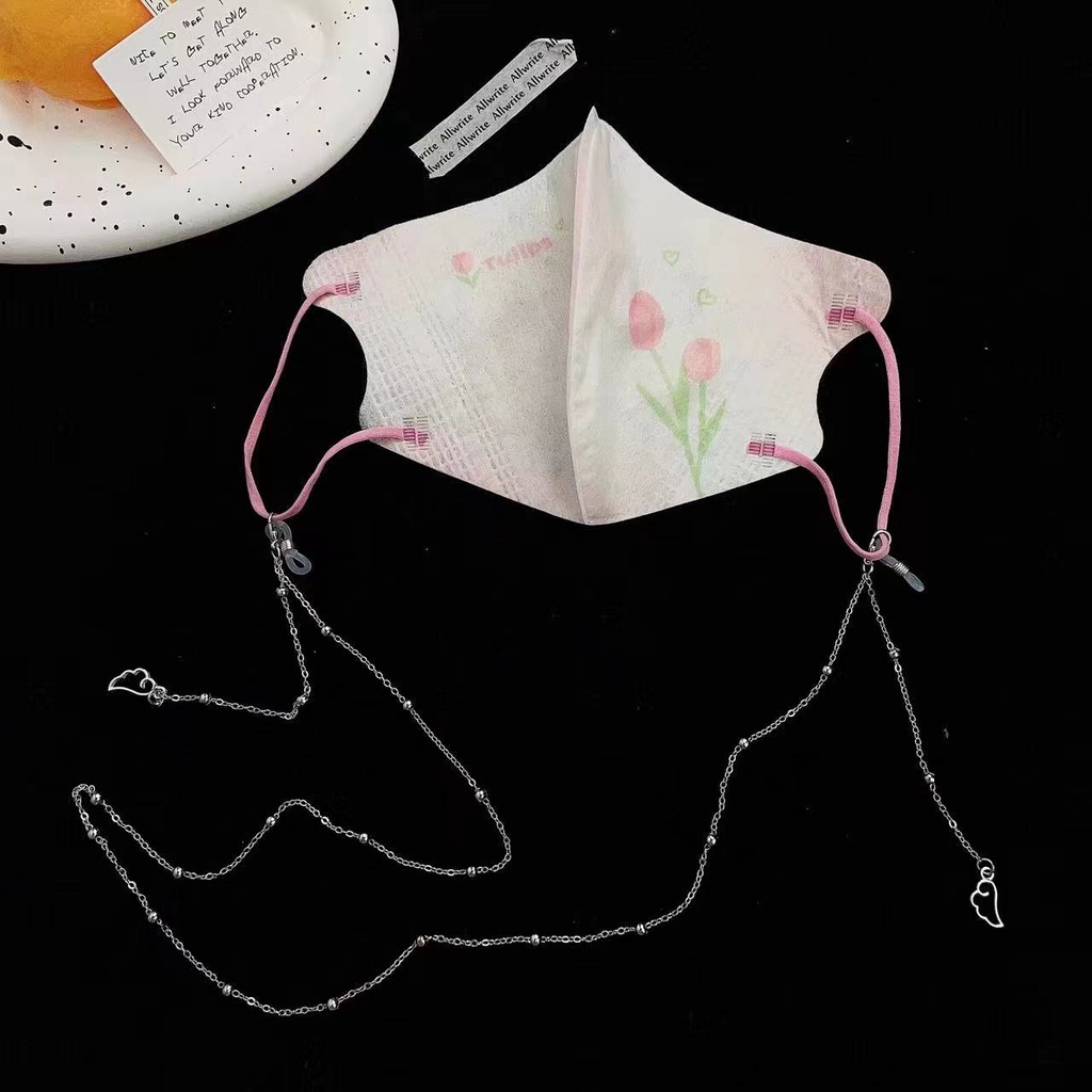 Dây Đeo Mắt Kính Mặt Hình Đôi Cánh Rỗng Bằng Hợp Kim Đơn Giản ins Mới