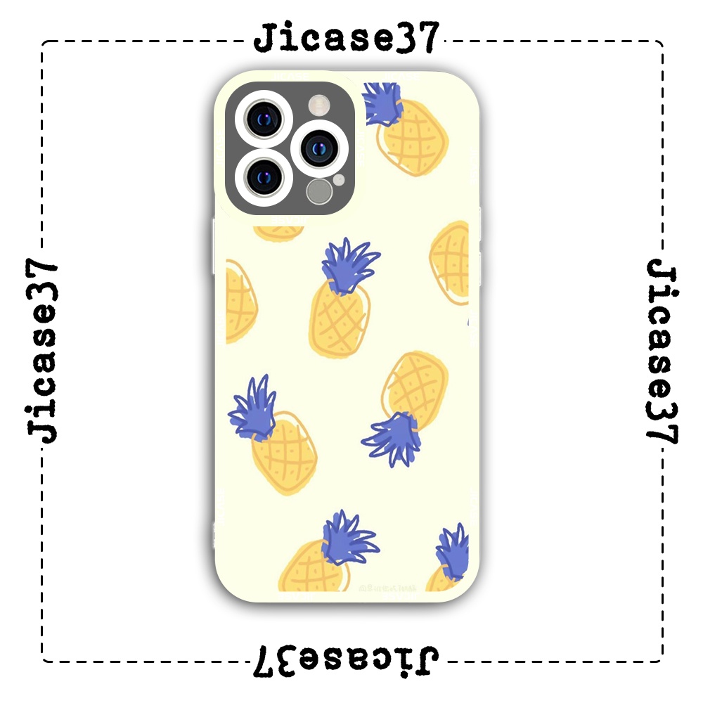 Ốp lưng iphone cạnh vuông Jicase họa tiết quả dứa 6plus/6s/6splus/7/7plus/8/8plus/x/xs/11/12/pro/max/plus/promax