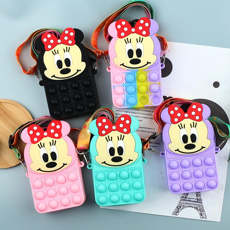 PVN55068 Túi đeo chéo popit họa tiết chuột mickey cho các bé
