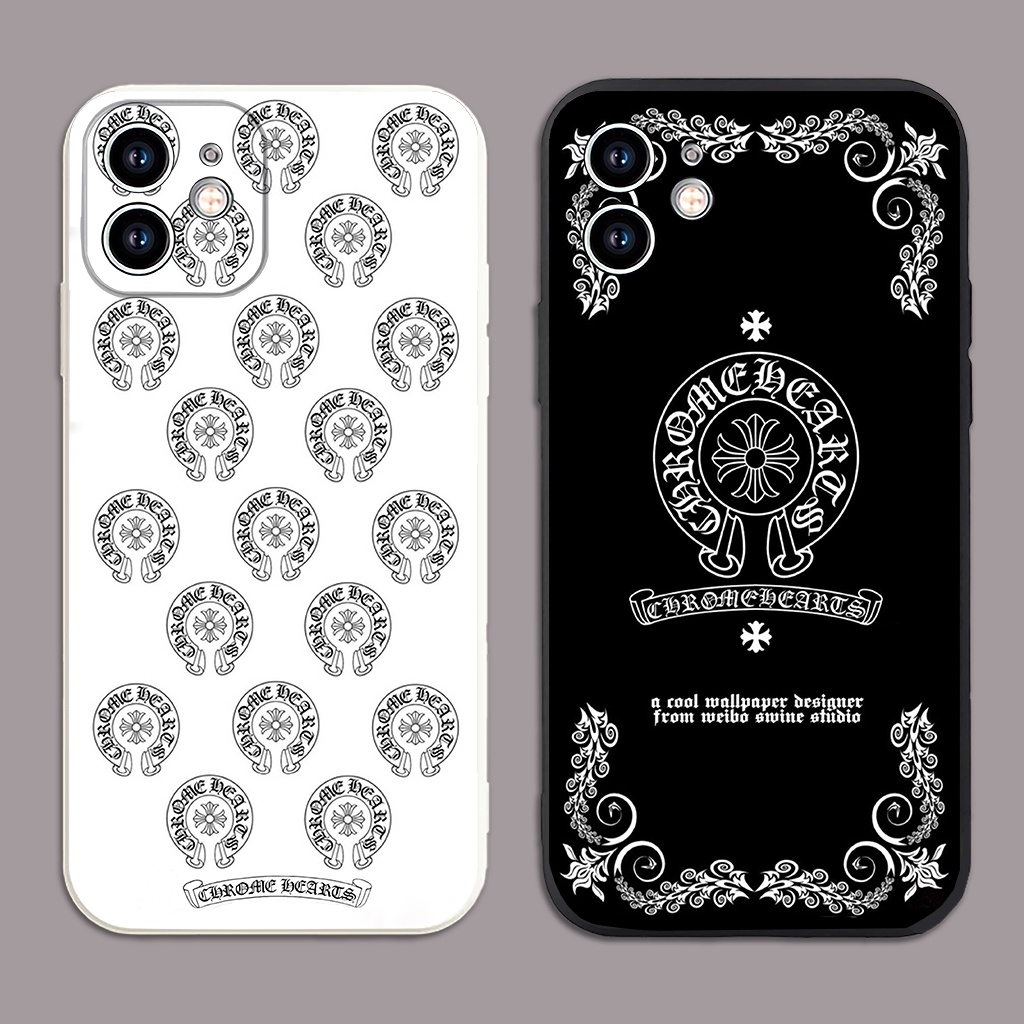 Ốp lưng điện thoại iPhone Ch.rome heart cạnh vuông silicon dẻo bảo vệ cam ip 6/6s/7/8/X/XS/XR/11/12/13/14 Pro Plus Max