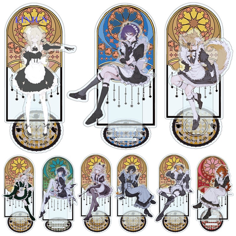 Lojun Acrylic New Genshin Va Chạm Diluc Venti Klee Zhongli Mô Hình Nhân Vật anime Có Chân Đế Trang Trí Bàn Đứng