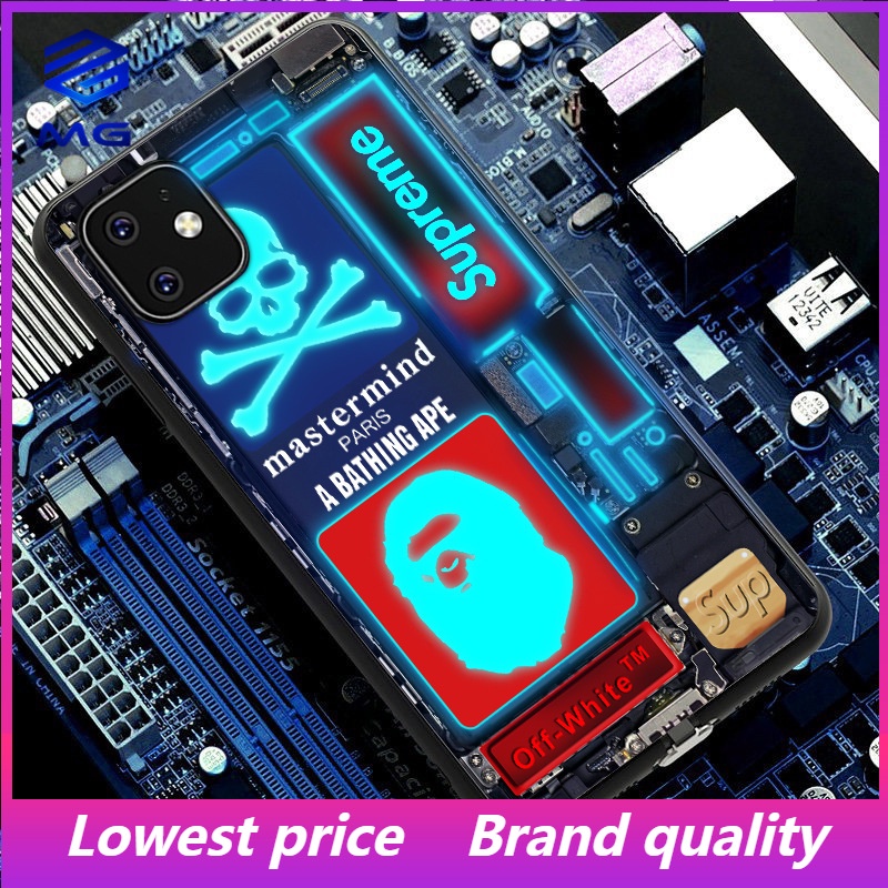 Ốp Điện Thoại Hình Đầu Lâu Có Đèn LED Cho iPhone 14Promax 14max 13Promax 12ProMax 7plus 8plus XR XS X XSMAX 11ProMax 11pro