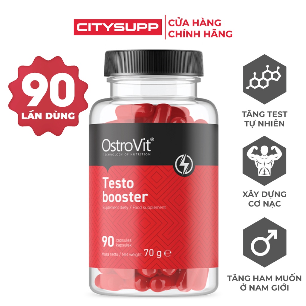 [Chính hãng] Ostrovit Testo Booster (90viên), Tăng Cường Sinh Lý, Testosterone Nam Giới, Hỗ Trợ Phát Triển Cơ Bắp