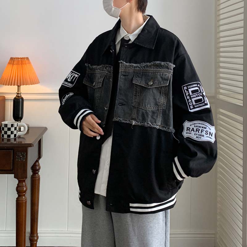 Áo Khoác Bóng Chày Dáng Rộng Thêu Họa Tiết Kiểu vintage Cá Tính Cho Nam