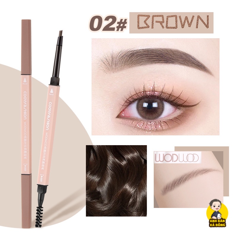Bút Chì Kẻ Mày Hai Đầu WODWOD Cool Fashion Soft Mist Eyebrow Pencil W934