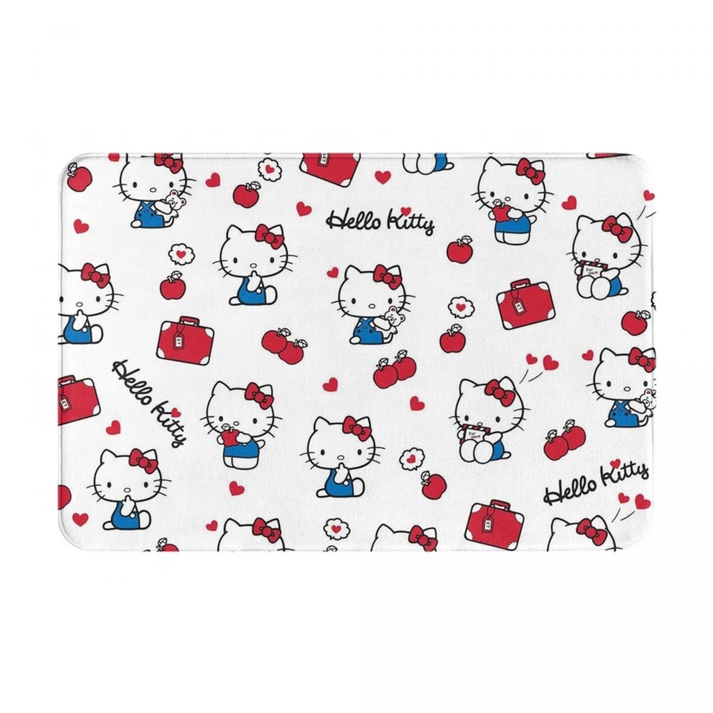 Bộ 3 Thảm Chùi Chân Chống Trượt Thấm Hút Nước Nhanh Khô Hình Hello Kitty 16x24in