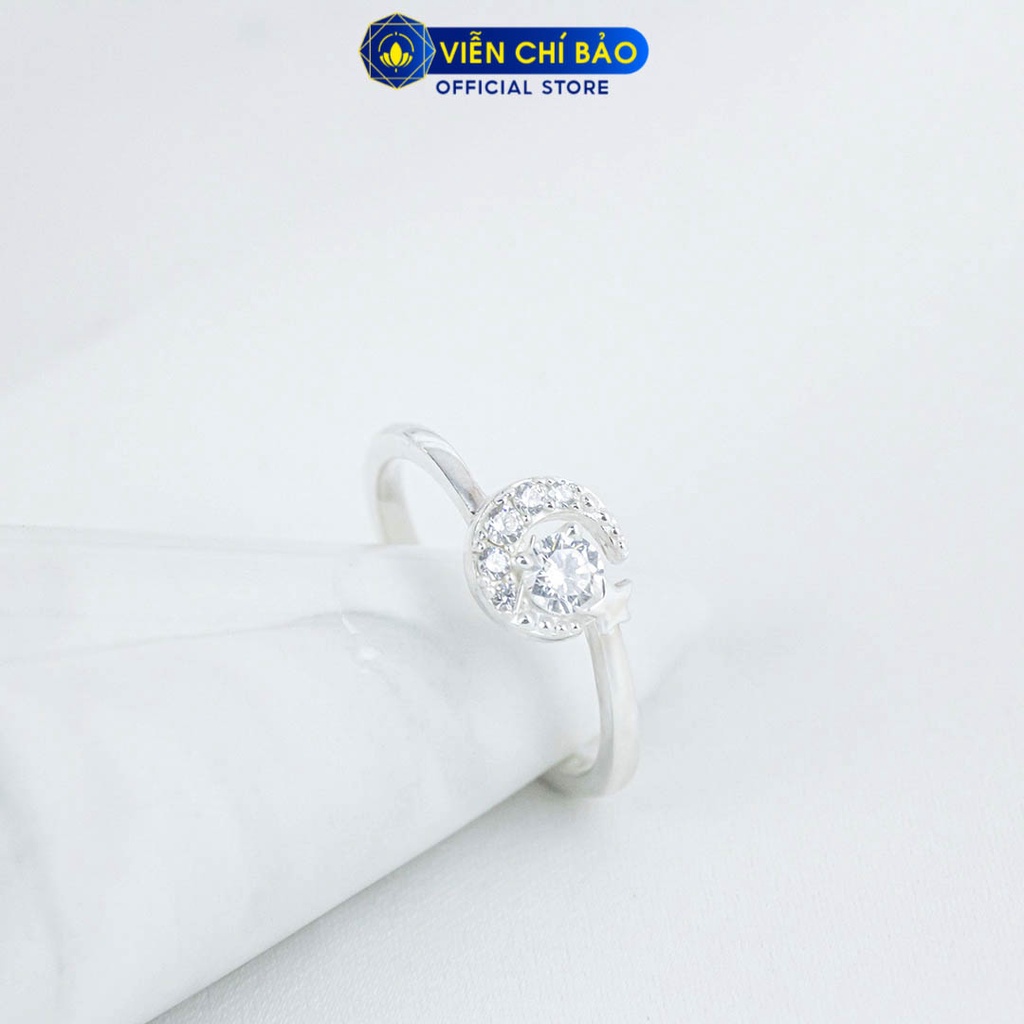 Nhẫn bạc nữ hình trăng sao chất liệu bạc 925 thời trang phụ kiện trang sức Viễn Chí Bảo N400861