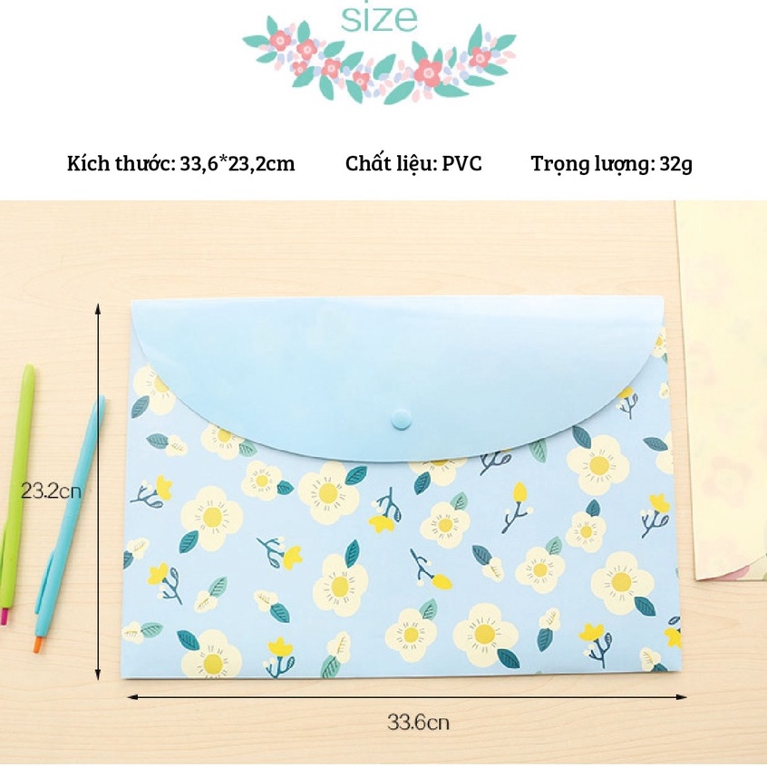 Túi đựng hồ sơ, Túi clear đựng giấy và sách dễ thương cho bé