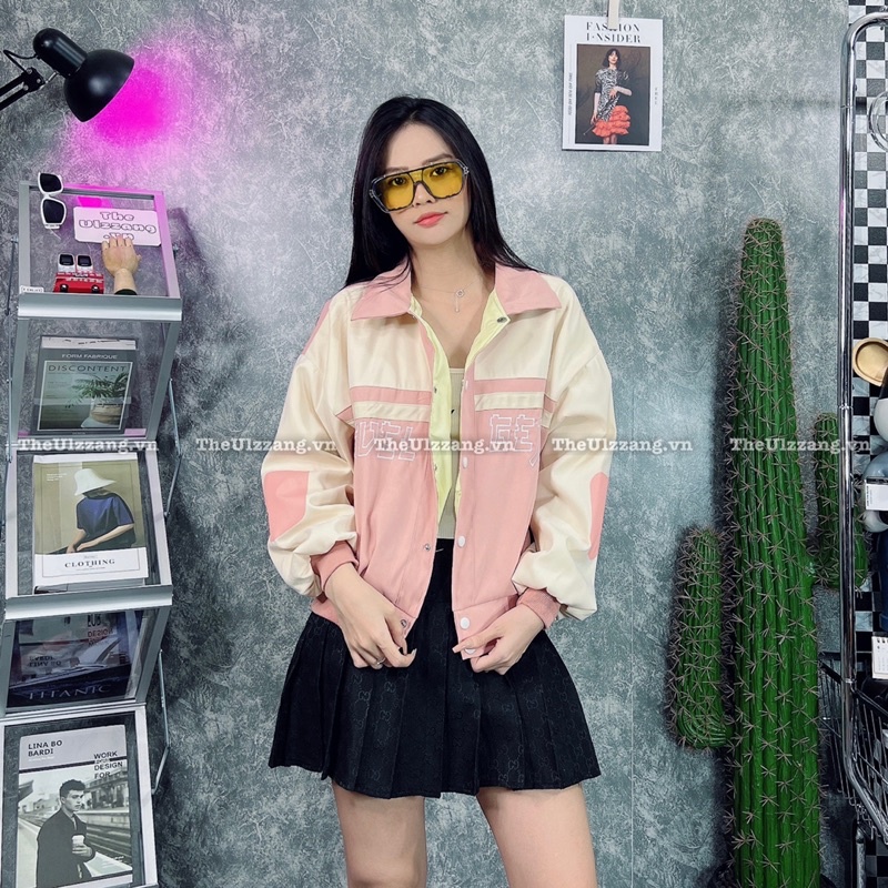 Áo Khoác Bomber Nữ Da Lộn Quảng Châu 2 Lớp Cao Cấp Form Lửng Tay Phồng Cánh Dơi MÔTÔ VEL - DL2023