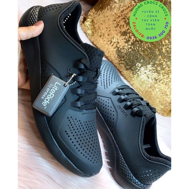 GIÀY NHỰA ĐI MƯA CROCS LITERIDE PACER CHO NAM - NỮ MÀU FULL ĐEN