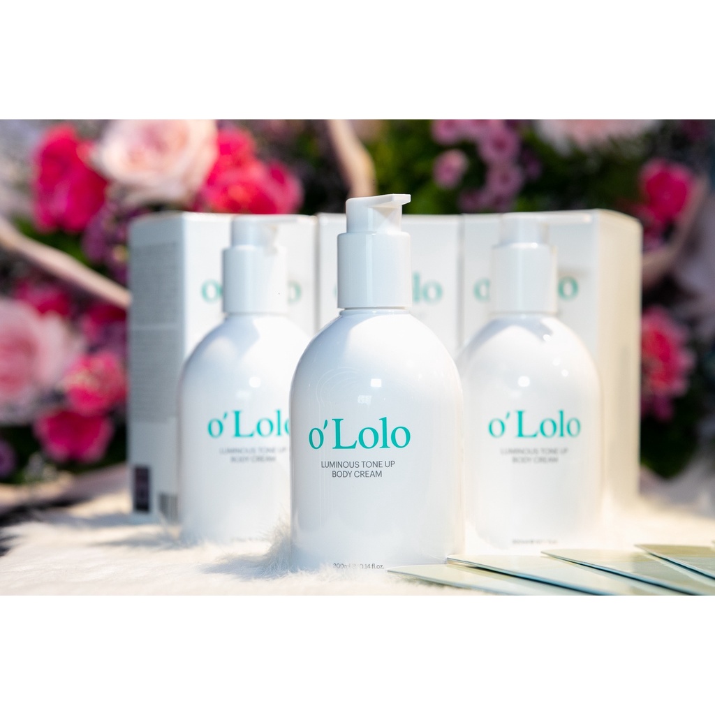 KEM DƯỠNG BODY O'LOLO,BẬT TONE TỨC THÌ ,TRẮNG HỒNG RẠNG RỠ .O'LOLO LUMINOUS TONE UP BODY CREAM 300ML