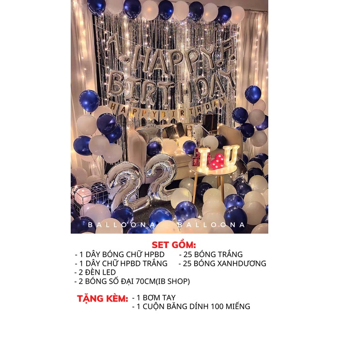 Sét bóng trang trí sinh nhật giá rẻ cho bé trai,bé gái,người lớn