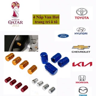 Bộ 4 nắp kiểu đậy van hơi bánh xe ô tô, xe máy