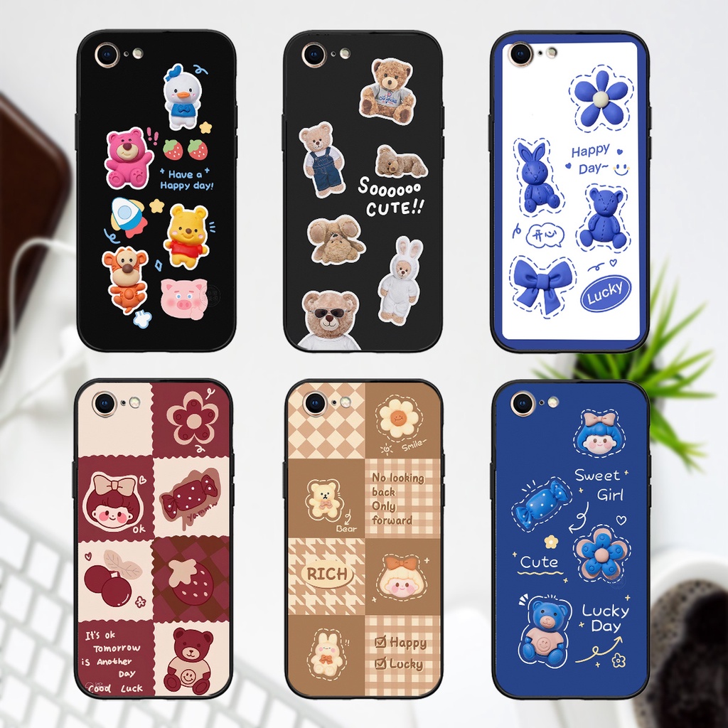 Ốp lưng iphone 6/6s - 6plus/6splus - 7/7plus - 8/8plus in hình gấu thỏ,gấu kẹo sweet 3D cute dễ thương.