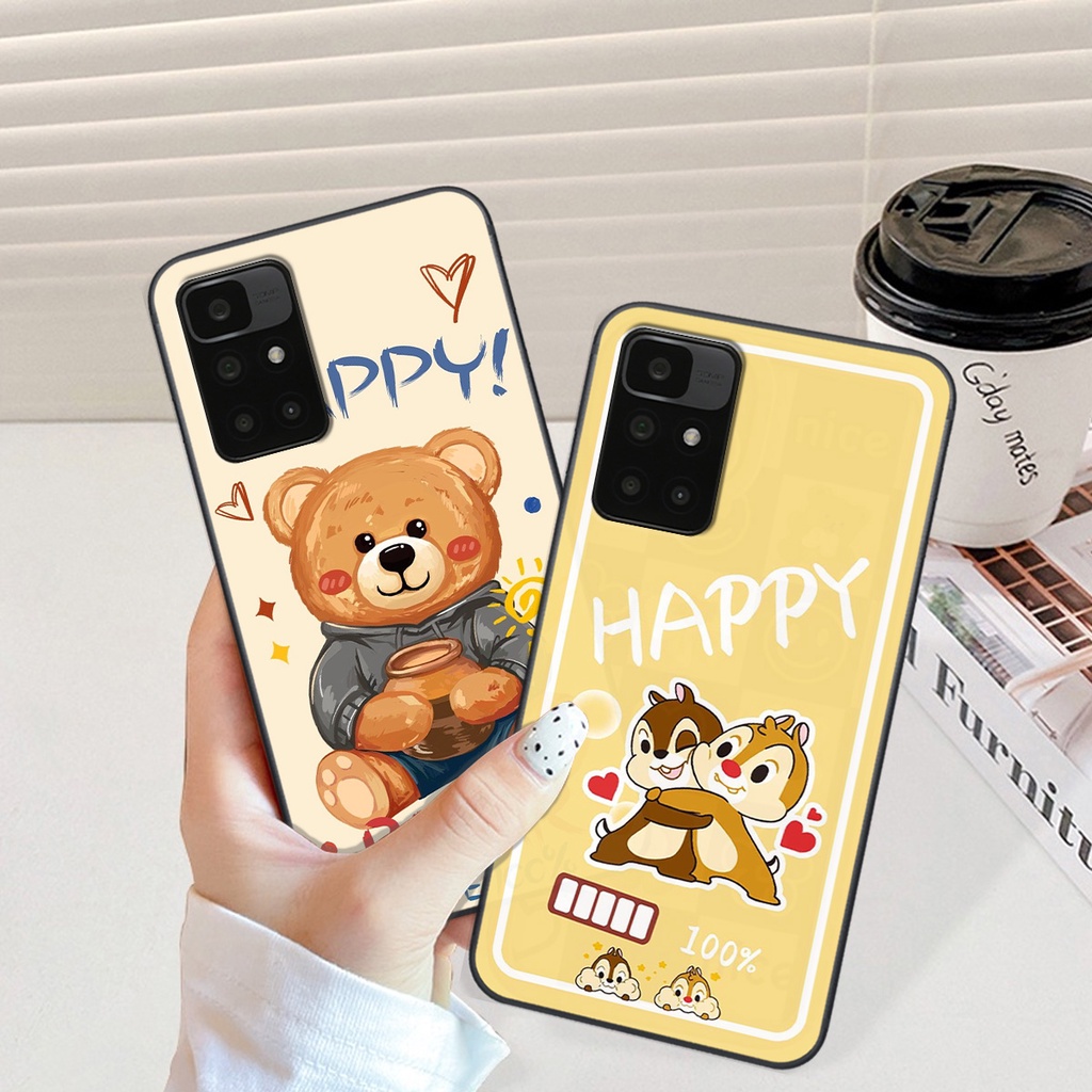 Ốp Xiaomi Redmi 10 in hình gấu vịt caro nhiều màu sắc ngộ nghĩnh dễ thương