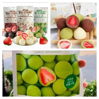 Socola Bọc Dâu Sấy 3 vị Matcha - Socola Đen - Trắng