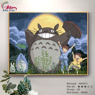 Tranh tự tô màu sơn dầu số hóa Gam Anime Ghibli Totoro HH0571