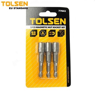 Bộ 3 đầu vít bắn tôn 8mm có từ tính hãng tolsen 77843, thép cr-v, bh 12 tháng dụng cụ sửa chữa tuấn mã