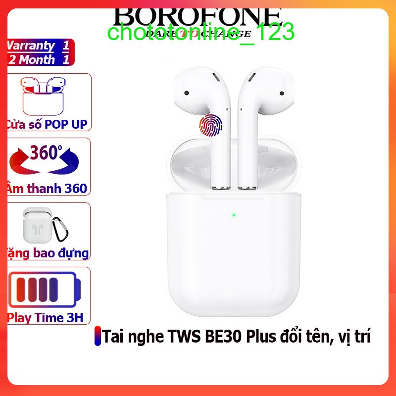 Tai Nghe Tws Borofone Be30 Plus Chống Ồn Sạc Không Dây Bluetooth 5.0