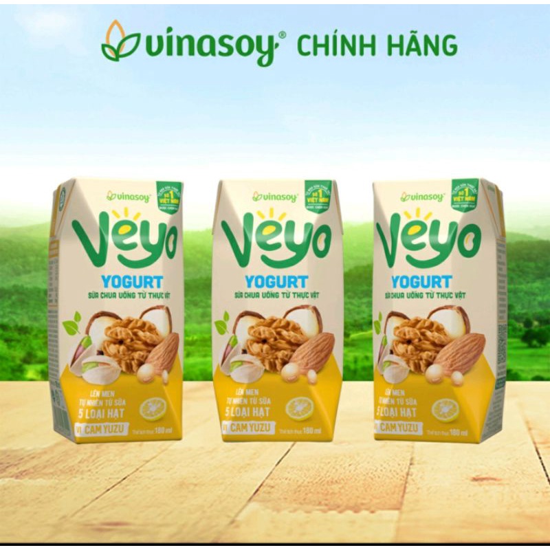Thùng sữa chua uống từ thực vật Veyo YOGRT(30 hộpx180ml)
