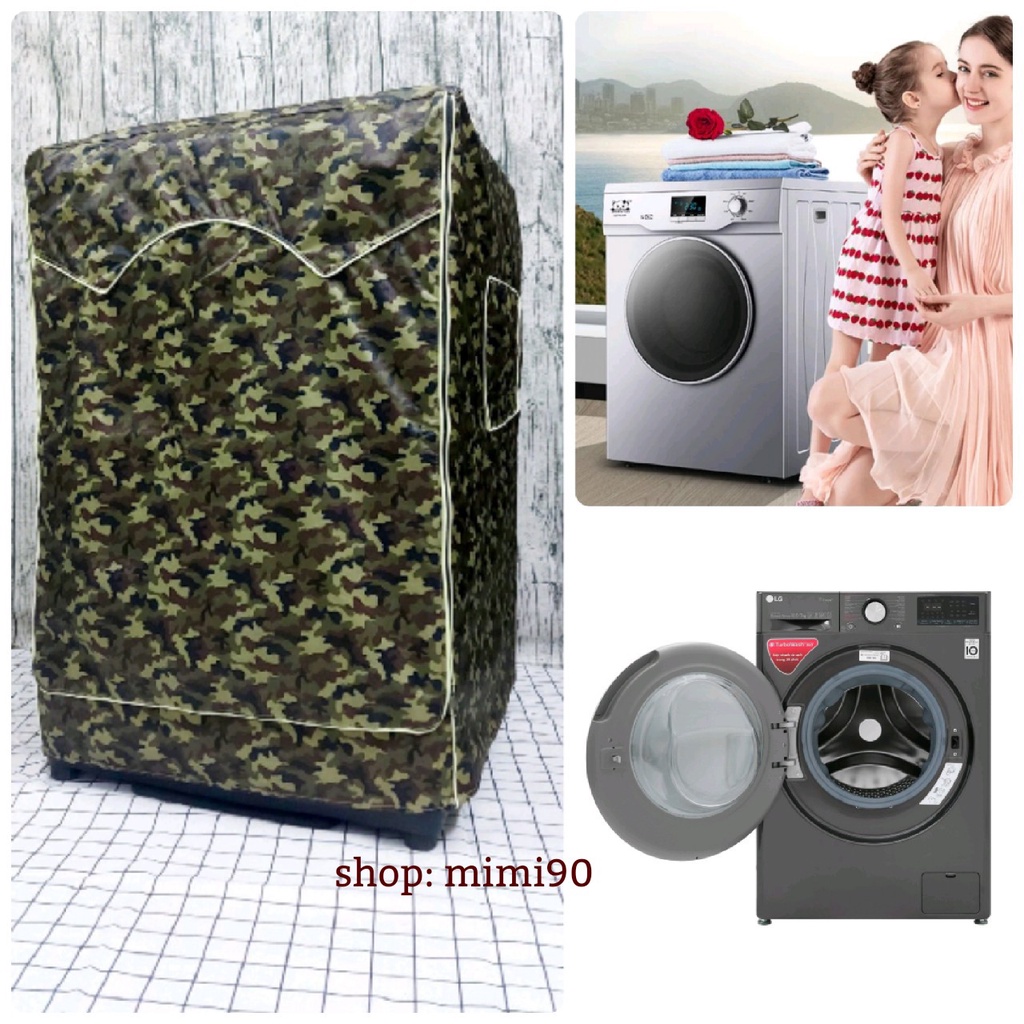 (Dành cho Dòng Panasonic từ 9 - 10.5kg) Vỏ Bọc Máy Giặt Cửa Ngang Cửa Trước Chống Thấm Nước Chống Nắng Vải Dù Bền