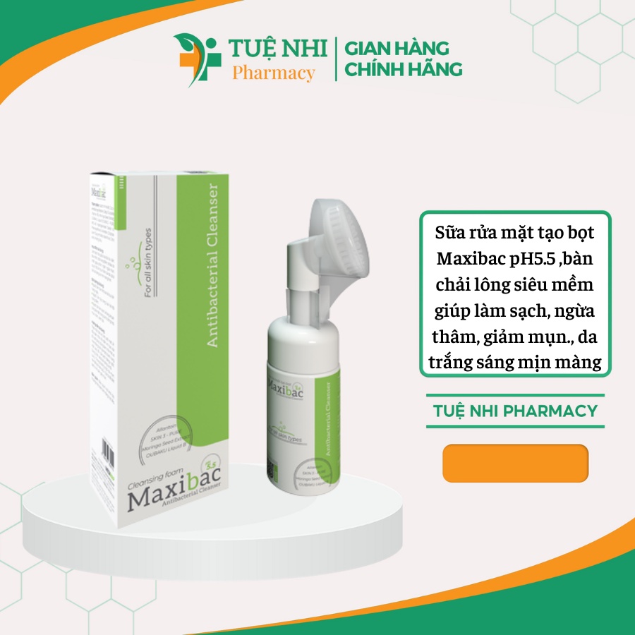 Sữa rửa mặt tạo bọt Maxibac pH5.5 chai 100ml