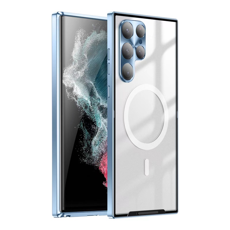 Ốp Điện Thoại Hợp Kim Nhôm Mặt Kính Nhám Siêu Mỏng Từ Tính Cho Samsung Galaxy S21 S22 Ultra