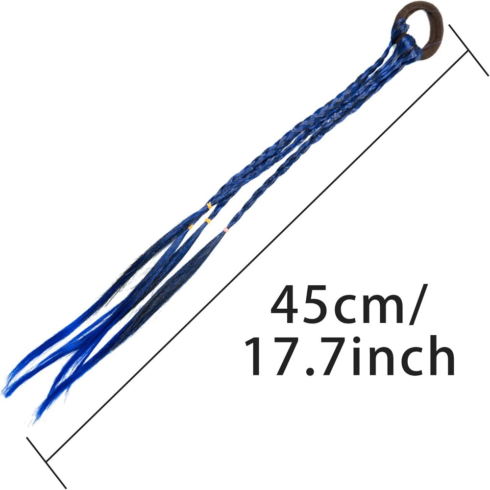 1 Băng Đô Cài Tóc Giả Thắt Bím / Tóc Giả Bằng Cao Su Màu Cầu Vồng Dành Cho Bé Gái