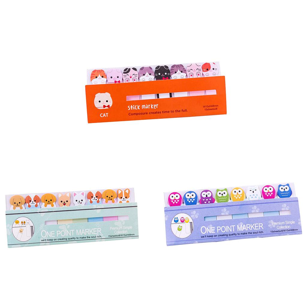 Giấy Ghi Chú Họa Tiết Hoạt Hình Động Vật Dễ Tháo Rời Tiện Dụng Cho Học Sinh / Văn Phòng 1