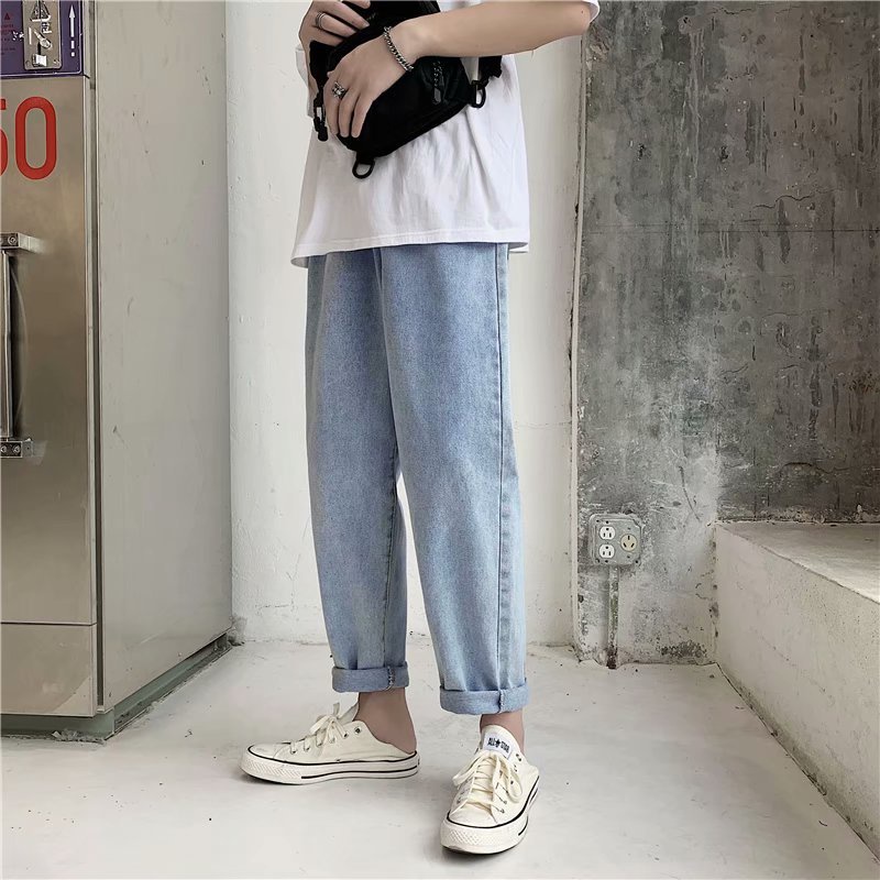 Quần Baggy Nam Quần Jean Nam Dáng Đứng Màu Xanh Nhạt T1 Phong Cách Hàn Quốc Chất Vải Bò Mềm Tại Gen Z Store | BigBuy360 - bigbuy360.vn