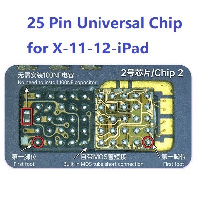 IC làm Face ID JCID 25 pin - 12 Pin Dùng Chung từ X đến 12ProM / iPxd Pro 3/4