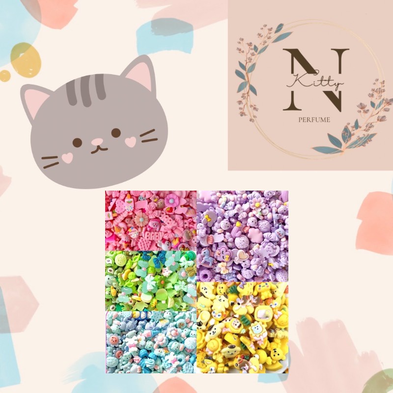 Set 100 charm/center làm slime, phụ kiện, dán ốp (có cả những mẫu ko có trong ảnh)♥