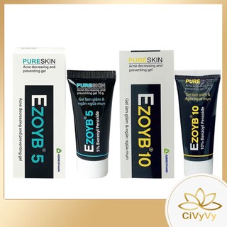 Ezoyb 5 - ezoyb 10 gel làm giảm và ngăn ngừa mụn benzoyl peroxide