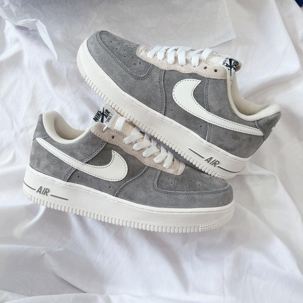 Giày sneaker Air force 1 Grey Pavy Tale ( Af1 Xám da lộn ) - Giày _Nike Xám NỈ Air Force 1, AF1 Bản chuẩn đẹp fullbox
