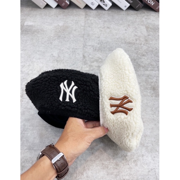 Mũ MLB LÔNG BUKET Trắng unisex N/Y Fleece cap, Nón thời trang cá tính, Mũ thời trang