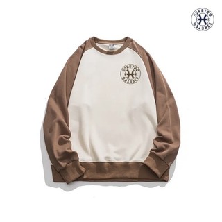 Áo sweater 52RETRO raglan logo basic nâu