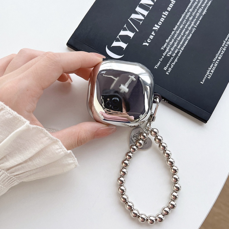 Ôp Điện Thoại Dẻo Màu Bạc Họa Tiết Trái Tim & Vòng Đeo Tay Thời Trang Cho samsung galaxy Buds 2 / Buds Live / Buds FE / Buds2 Pro / Buds Pro