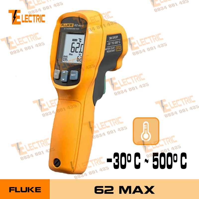 FLUKE 62 MAX Thiết Bị Đo Nhiệt Độ Bằng Tia Hồng Ngoại Fluke 62max 500 độ C