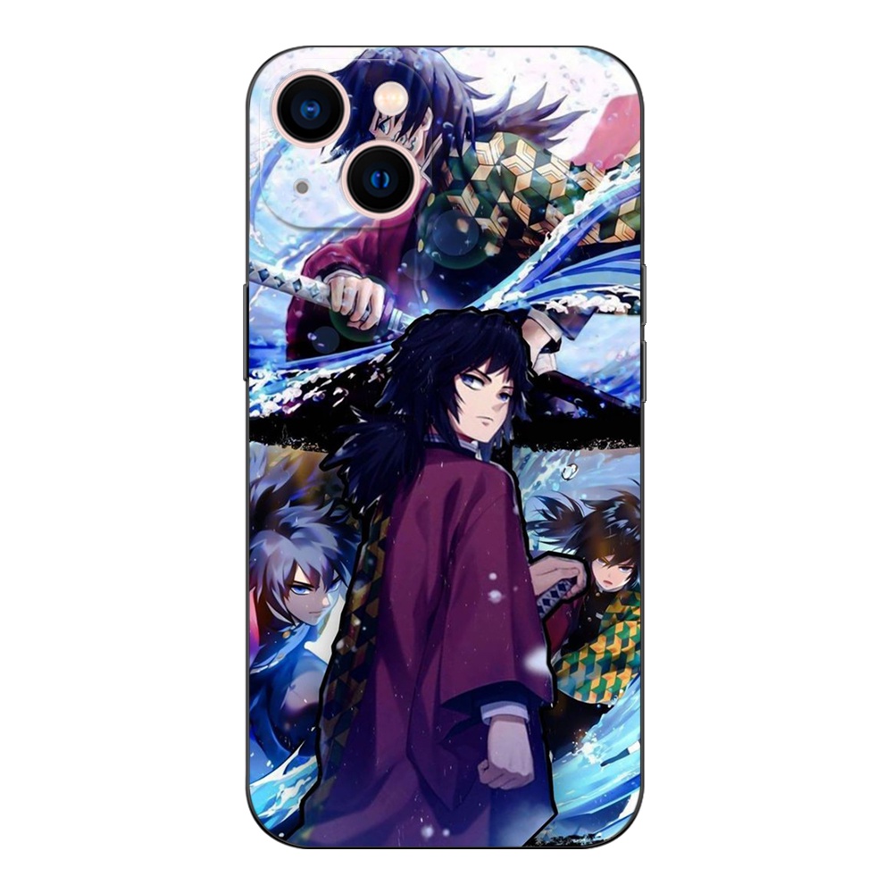 Ốp Điện Thoại tpu Dẻo Viền Đen Họa Tiết Hoạt Hình Demon Slayer Tomioka Giyuu Cho iphone 5s 5 s SE 2020 2016 6s 6 s 7 8 plus