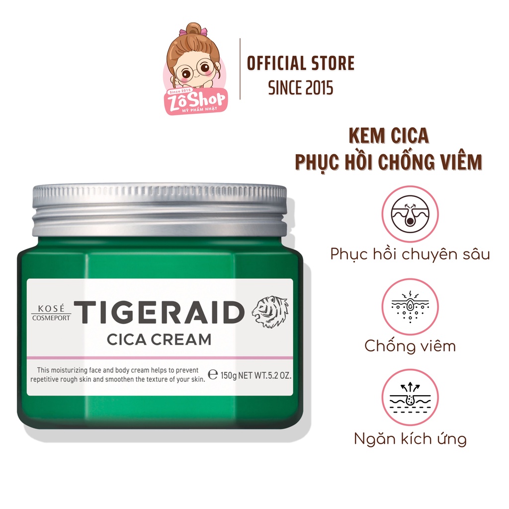 Kem CICA Phục Hồi, Chống Viêm, Ngăn Kích Ứng Kose Medicated CICA Repair Cream (150g)