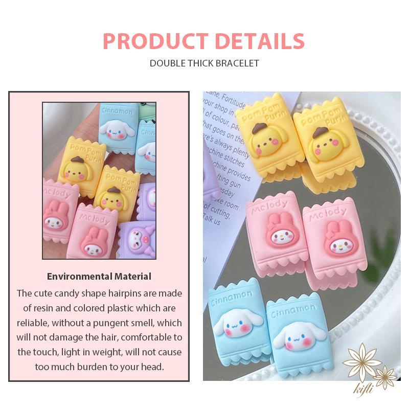 Kẹp Tóc Càng Cua Nhiều Size Nhỏ Mini Đính Charm Sanrio Kuromi Melody Cinnamoroll Resin