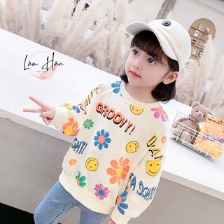 Áo thun dài tay bé gái - áo len thu đông cho bé gái họa tiết dễ thương Chuẩn Hàng QCCC A01