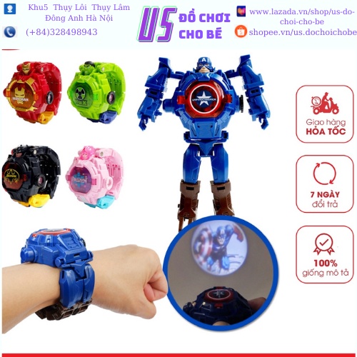 CÓ CHIẾU HÌNH - Đồng Hồ Biến Hình Các Nhân Vật Siêu Anh Hùng Venger / Elsa Đeo Tay Cho Bé Trai/ Bé Gái
