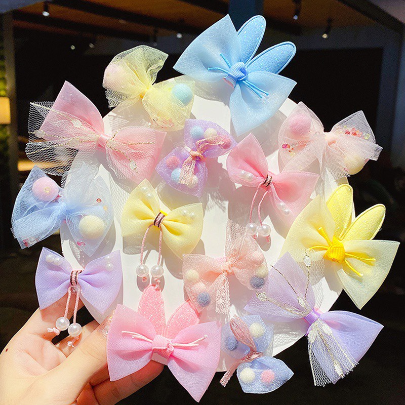 Set 8 Kẹp Tóc Nơ Mùa Hè Cho Bé Gái DUYÊN CƯỜNG688