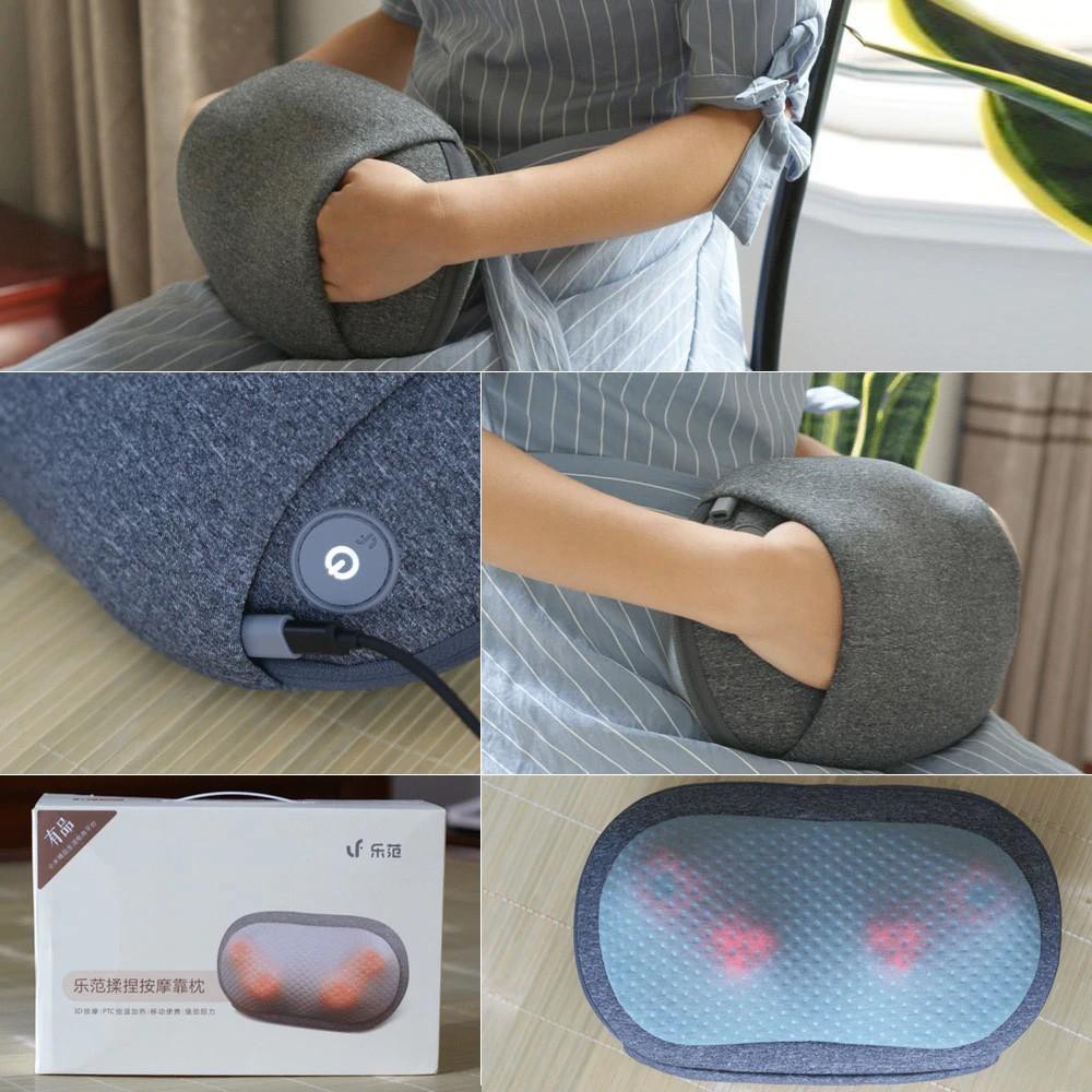 GỐI MASSAGE NHIỆT XIAOMI LERAVAN LF-YK006-SGY | Nhập Khẩu Chính Hãng