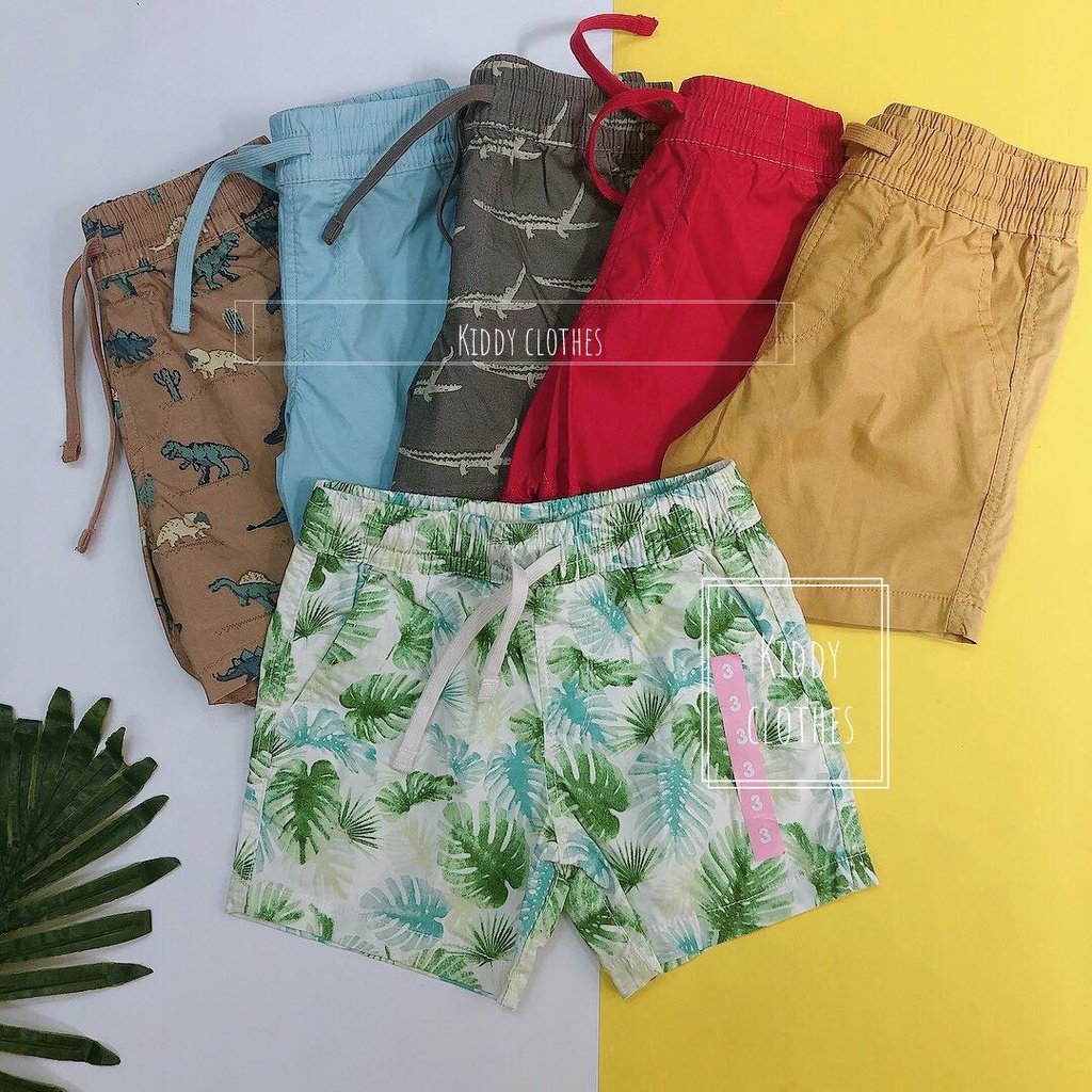 Quần kaki bé trai lưng thun hàng xuất dư xịn/Quần short kaki bé trai dây rút phom to nhiều màu