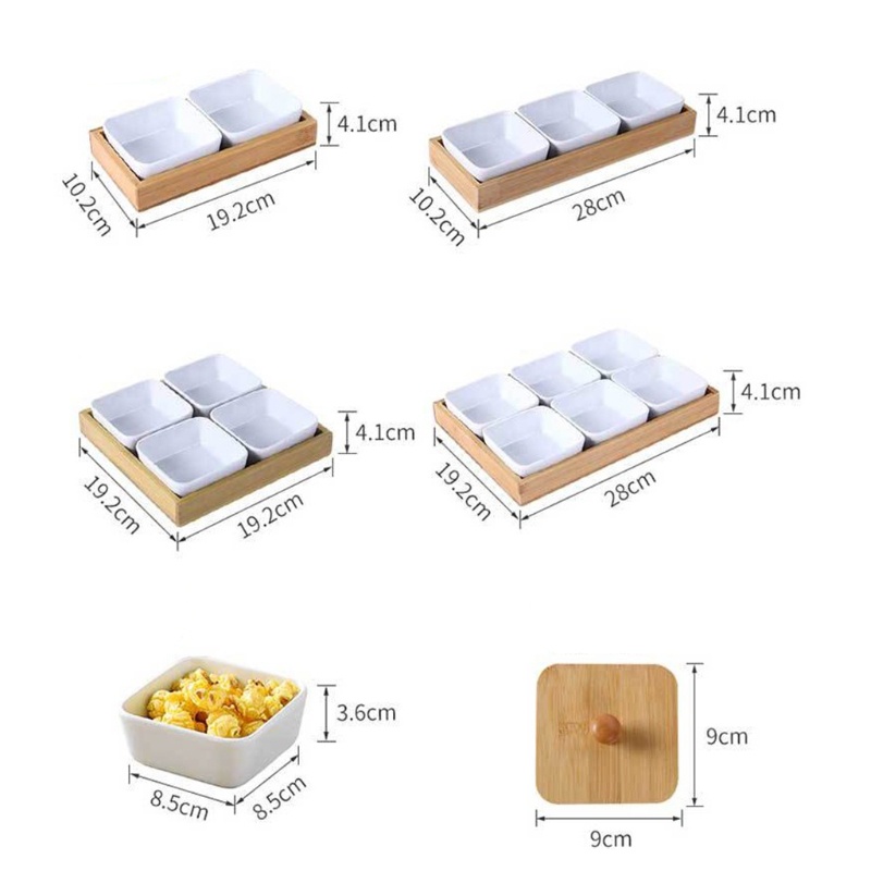 Khay Đựng Gia Vị Chia Ngăn Bằng Gỗ Tre Tiện Dụng Cho Nhà Bếp