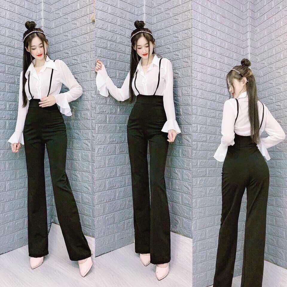 Set áo loe quần dài yếm